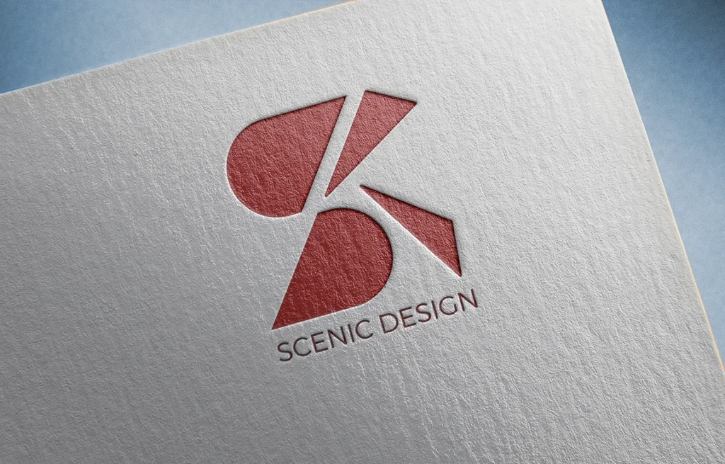 Logo SK scenic design sur du papier